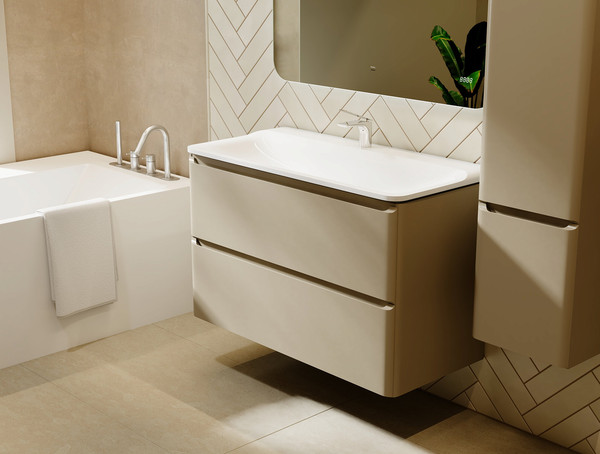 Изображение товара Тумба под умывальник Raval Welto 100 / Wel.01.100.2/P/BRS/RL (подвесная, светло-коричневый)