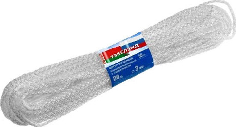 Изображение товара Шнур хозяйственный Тэксленд вязаный полипропиленовый 3мм (20м, белый)
