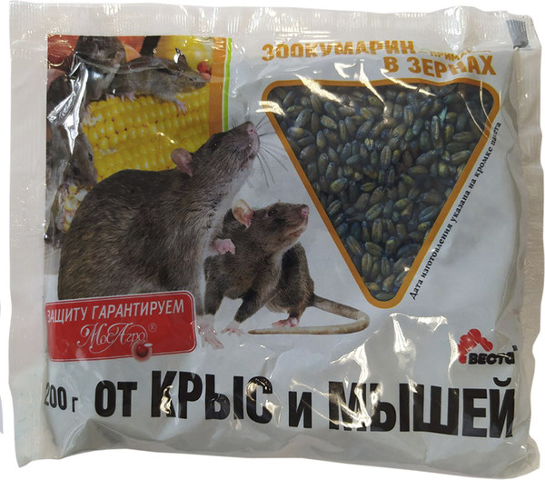 Изображение товара Средство для борьбы с вредителями ВЕСТА Зерно Зоокумарин (200г)