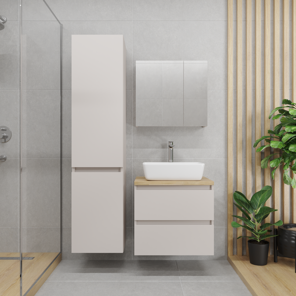 Изображение товара Шкаф-пенал для ванной Lauter Mia 40 с корзиной для белья (навесной, кашемир)