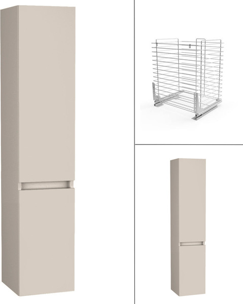 Изображение товара Шкаф-пенал для ванной Lauter Mia 40 с корзиной для белья (навесной, кашемир)