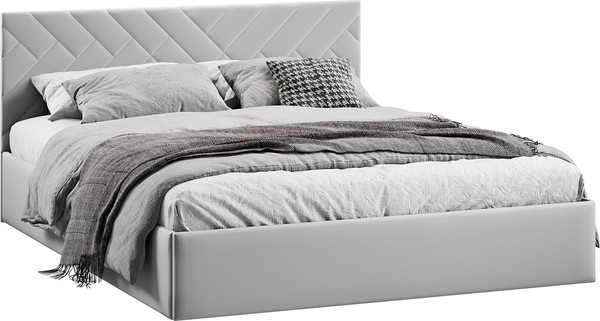 Изображение товара Полуторная кровать ТриЯ Кевия с ПМ 140x200 Тип 1 (велюр Confetti Silver)