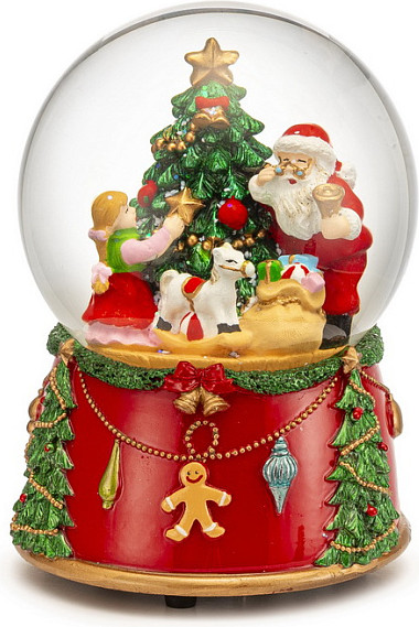Изображение товара Снежный шар Fitz and Floyd The Carillon Снежный шар: Санта украшает елку / 1025429
