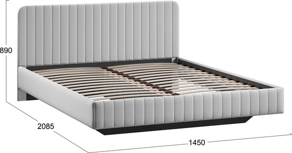 Изображение товара Полуторная кровать ТриЯ Шелли 140x200 Тип 1 (велюр Confetti Silver)