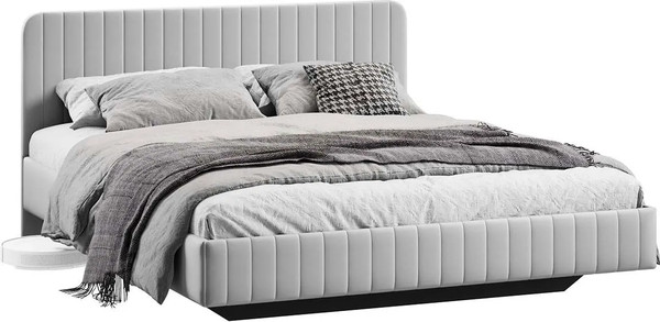 Изображение товара Полуторная кровать ТриЯ Шелли 140x200 Тип 1 (велюр Confetti Silver)