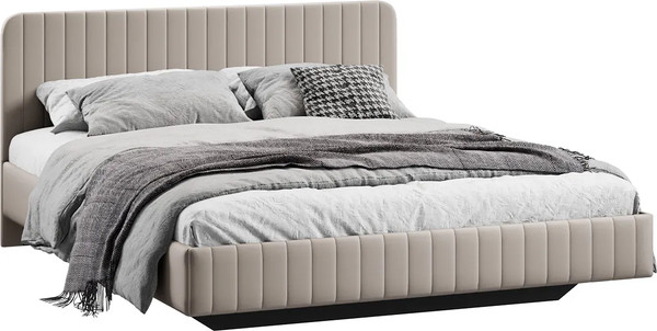 Изображение товара Полуторная кровать ТриЯ Шелли 140x200 Тип 1 (велюр Confetti Smoke)