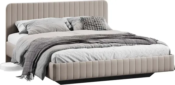 Изображение товара Полуторная кровать ТриЯ Шелли 140x200 Тип 1 (велюр Confetti Smoke)