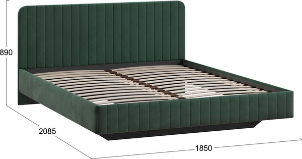 Изображение товара Двуспальная кровать ТриЯ Шелли 180x200 Тип 1 (велюр Confetti Deep forest)