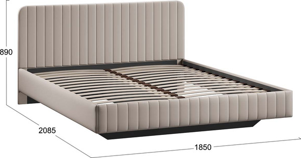 Изображение товара Двуспальная кровать ТриЯ Шелли 180x200 Тип 1 (велюр Confetti Smoke)