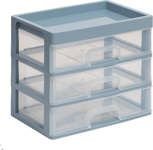 Изображение товара Органайзер для хранения Violet 3 ящика / 340349 (серо-синий/прозрачный)