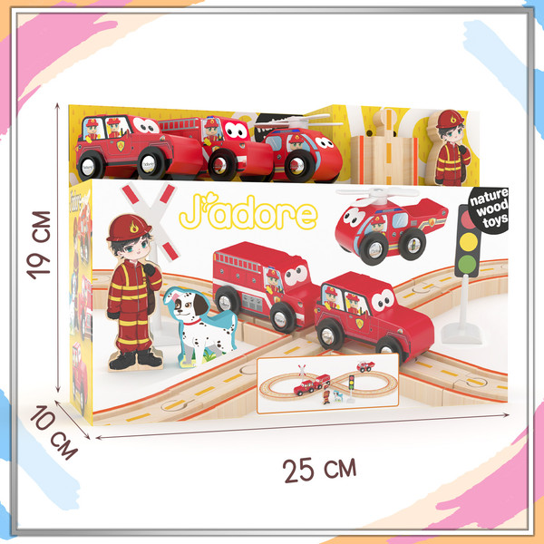 Изображение товара Железная дорога игрушечная Hape Jadore Пожарное отделение / 833188_HPJ