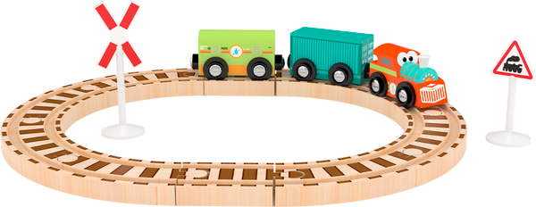 Изображение товара Железная дорога игрушечная Hape Jadore Весёлый поезд с кольцевой Железные дороги / 833189_HPJ