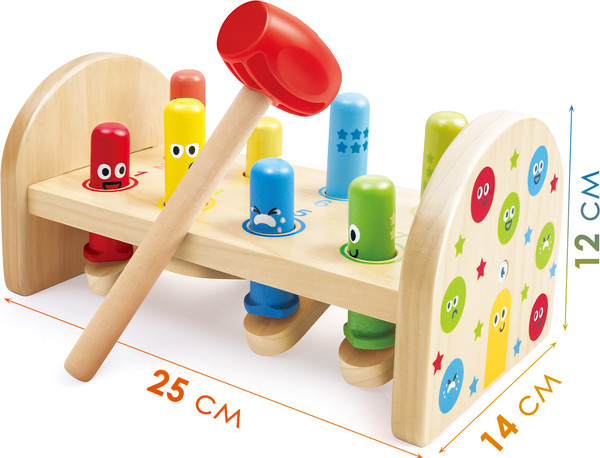 Изображение товара Развивающий игровой набор Hape Стучалка Радужная колотушка с молотком / E0529_HP