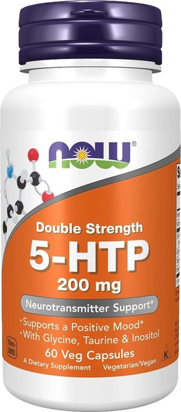 Изображение товара Аминокислота 5-HTP NOW Double Strength 200мг (60 капсул)