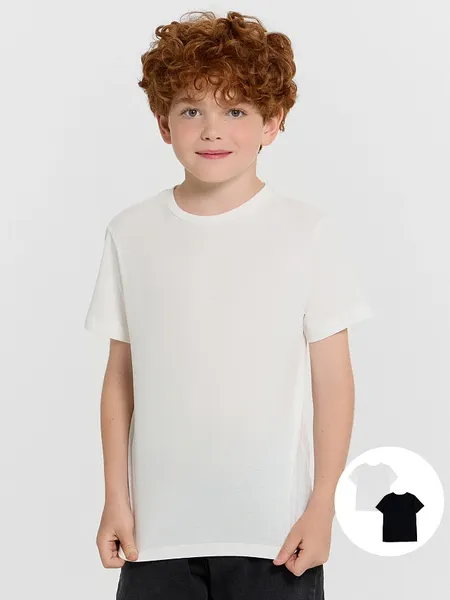 Изображение товара Комплект футболок детских Mark Formelle 113379-2 (р.158-80, белый/черный)