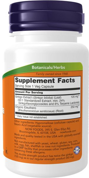 Изображение товара Пищевая добавка NOW Ginkgo Biloba (50 капсул)