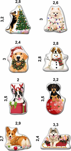Изображение товара Набор наклеек Nalepking Новогодние собаки / RSM_0143