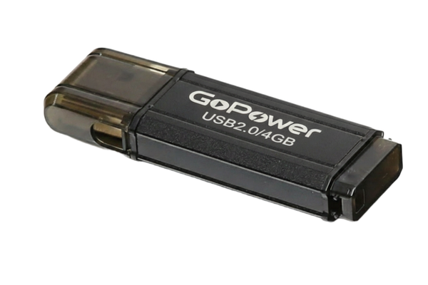 Изображение товара USB flash накопитель GoPower HIT 4GB USB2.0 / 00-00035945 (черный)