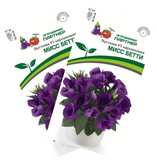 Изображение товара Набор семян цветов Агрофирма Партнер Эустома F1 карликовая синяя Мисс Бетти (2шт)