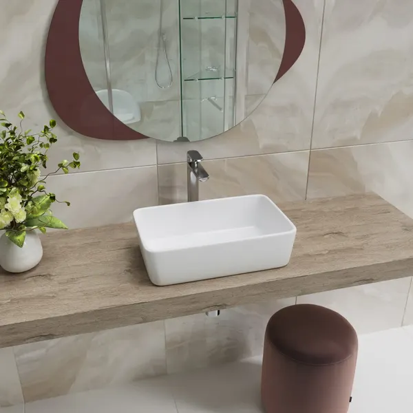 Изображение товара Комплект мебели для ванной Lauter Adri тумба, столешница, раковина 21674A (органайзер 23 см, зеркало, 59 см, антрацит)