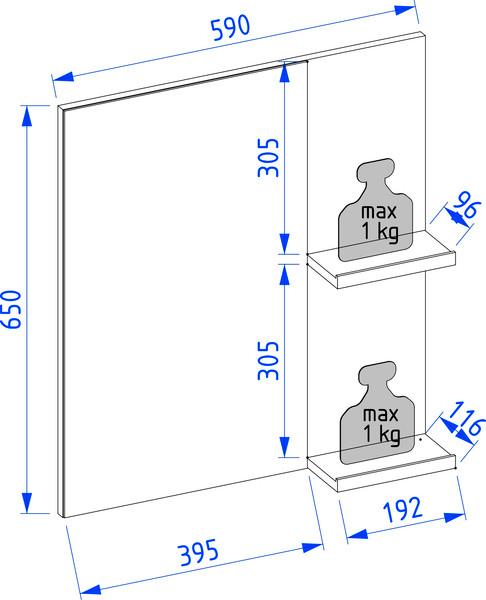 Изображение товара Комплект мебели для ванной Lauter Adri тумба, столешница, раковина 21674A (органайзер 32 см, зеркало, 59 см, антрацит)