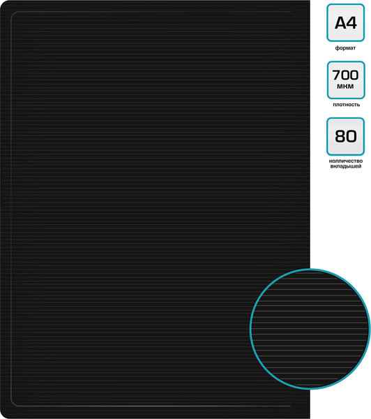 Изображение товара Папка для бумаг Бюрократ DeLuxe DLVBOX80BLCK (черный)