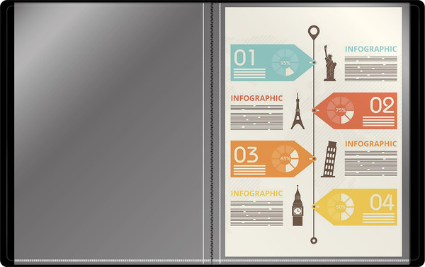 Изображение товара Папка для бумаг Бюрократ DeLuxe DLVBOX80BLCK (черный)