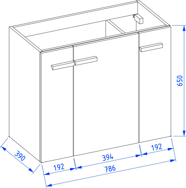 Изображение товара Комплект мебели для ванной Lauter Adri тумба, столешница, раковина 21674A (79 см, белый глянец)