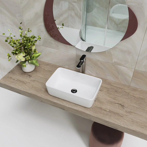 Изображение товара Комплект мебели для ванной Lauter Adri тумба, столешница, раковина 21674A (79 см, белый глянец)