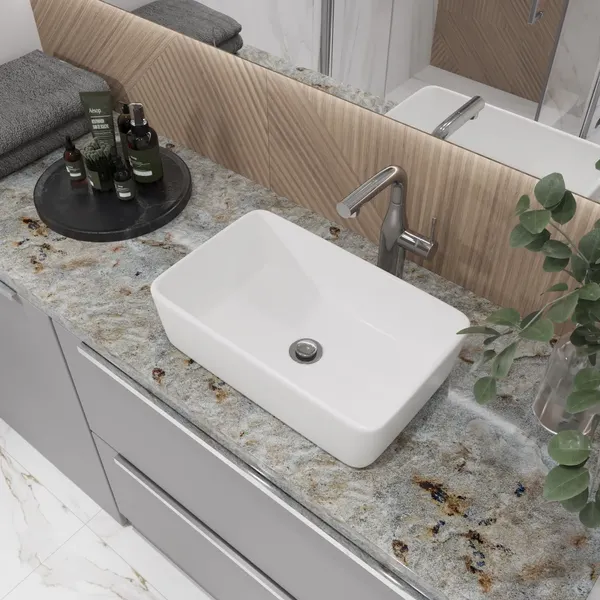 Изображение товара Комплект мебели для ванной Lauter Adri тумба, столешница, раковина 21674A (шкаф-пенал, 79 см, белый глянец)