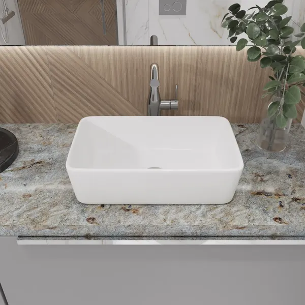 Изображение товара Комплект мебели для ванной Lauter Adri тумба, столешница, раковина 21674A (шкаф-пенал, 79 см, белый глянец)