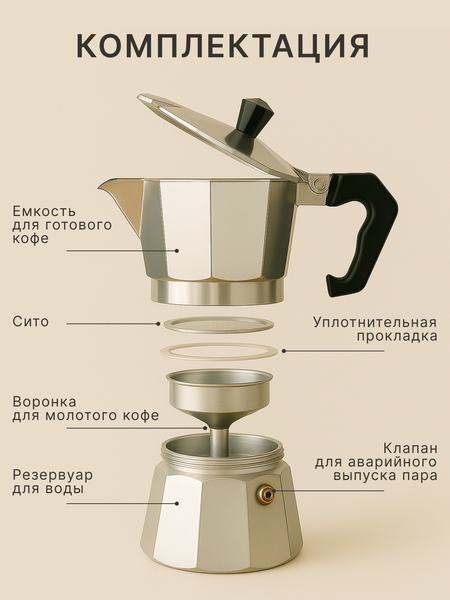 Изображение товара Гейзерная кофеварка Homa GZK-01-300