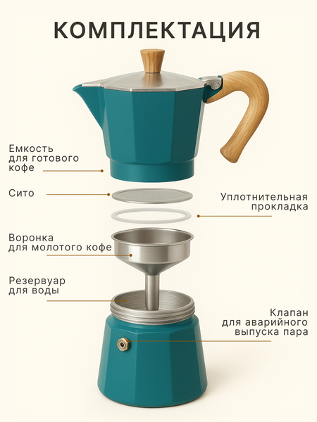 Изображение товара Гейзерная кофеварка Homa GZK-03-300