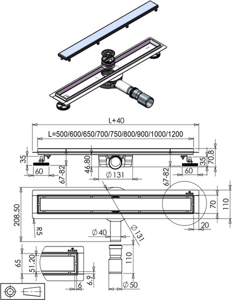 Изображение товара Трап для душа Roxen Supra Gold 91050-80GB