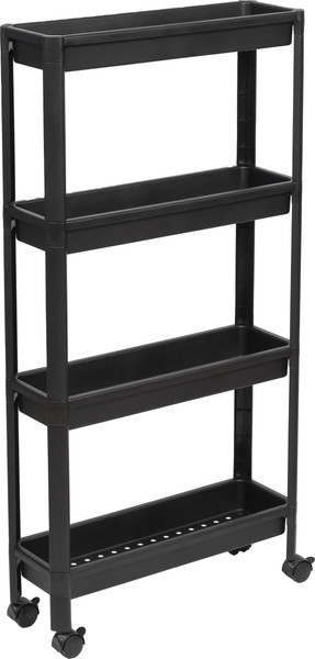 Изображение товара Этажерка Violet Vikea узкая 4-х ярусная на колесах / 782407 (черный)