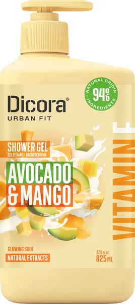Изображение товара Гель для душа Dicora Mango & Avocado с витамином Е (825мл)