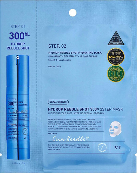Изображение товара Маска для лица тканевая Vt Cosmetics Hydrop Reedle Shot 300hl 2step Mask + бустер
