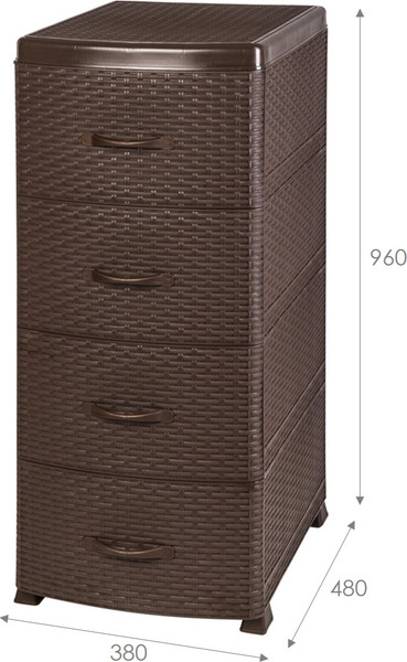 Изображение товара Комод пластиковый Violet Ротанг / 35701 (коричневый)