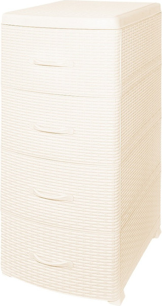 Изображение товара Комод пластиковый Violet Ротанг / 35726 (слоновая кость)
