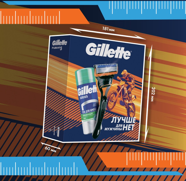 Изображение товара Набор для бритья Gillette Fusion Станок+1 кассета+Гель для бритья (75мл)