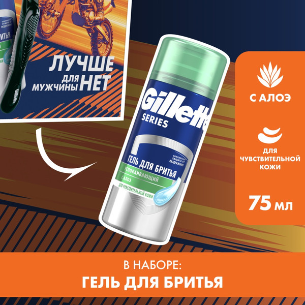 Изображение товара Набор для бритья Gillette Fusion Станок+1 кассета+Гель для бритья (75мл)