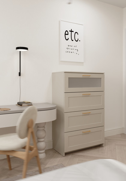 Изображение товара Комод Mio Tesoro Нави 2.15.02.030.19 4 ящика со стеклом  (кашемир)