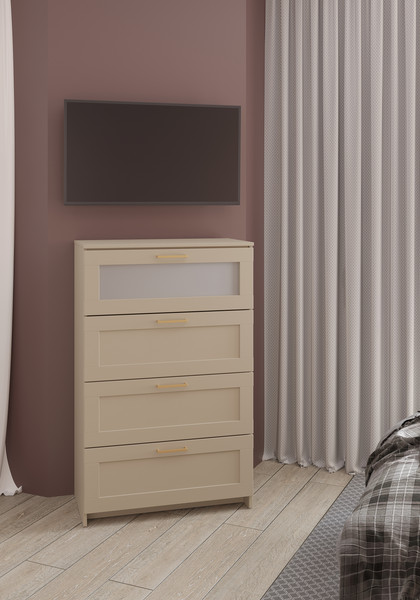 Изображение товара Комод Mio Tesoro Нави 2.15.02.030.19 4 ящика со стеклом  (кашемир)