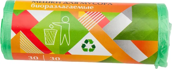Изображение товара Пакеты для мусора EuroHouse Биоразлагаемые 30л / ЕВ 9078 (30шт, зеленый)