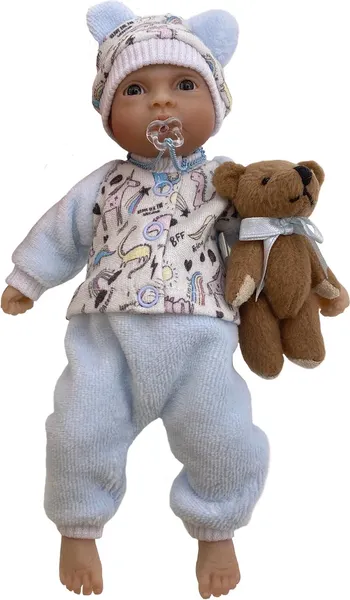 Изображение товара Аксессуар для куклы Magic Manufactory Костюм Маленькие мишки (голубой/единорог)