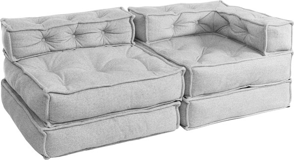 Изображение товара Модуль мягкий Tetchair Miracle угловой (велюр/букле, VT shape silver)