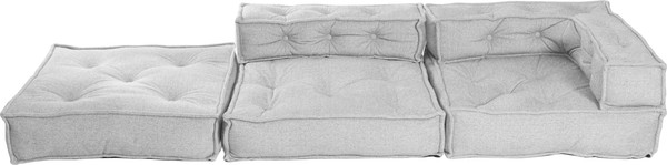 Изображение товара Модуль мягкий Tetchair Miracle угловой (велюр/букле, VT shape silver)