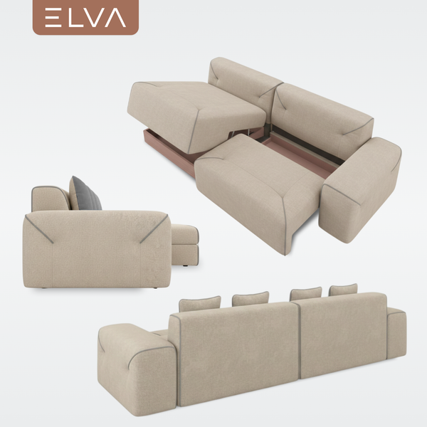 Изображение товара Диван угловой ELVA Порту К8Л-Т2С-А4П левый (Клэр 02/10)