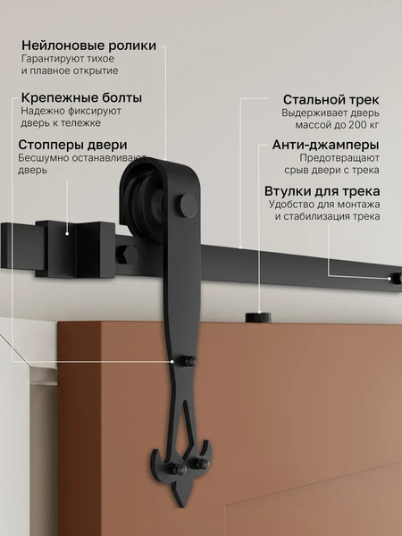 Изображение товара Комплект фурнитуры для раздвижных дверей Asvik 15/2.6