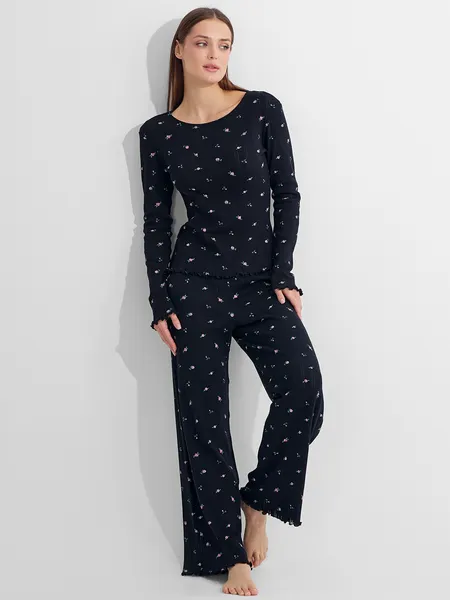 Изображение товара Пижама Mark Formelle 592613 (р.164/170-92-98, розочки на черном)